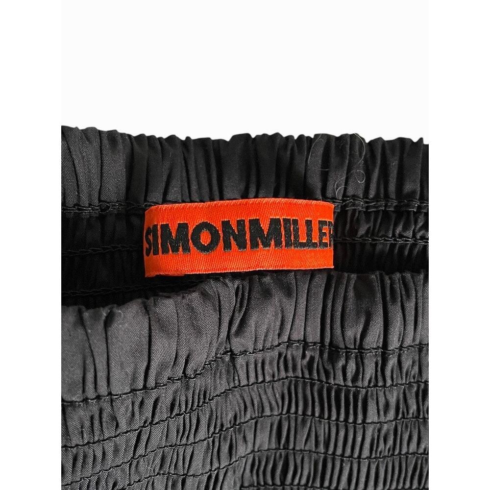 Simon Miller Via Mini Dress L Black Cotton Smocked Strapless Bubble Hem - Picture 7 of 9